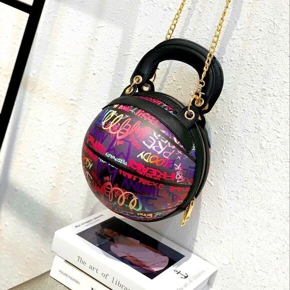 ⭐️HP⭐️ Graffiti Basketball Shape Clutch Model 1 - Picture 7 of 16